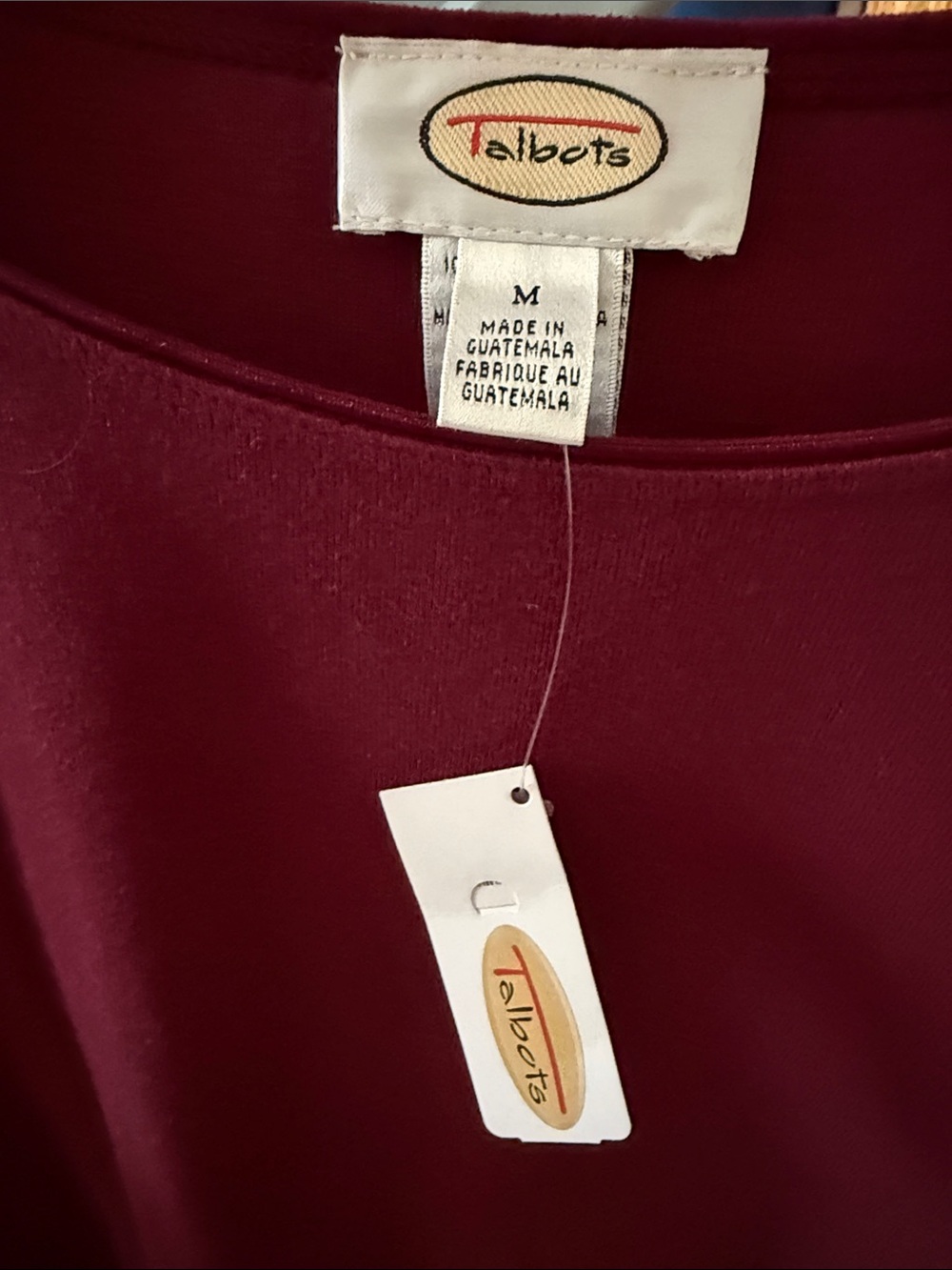 Talbots Women's Long Sleeve Crewneck Top - Wine - Picture 2 of 3